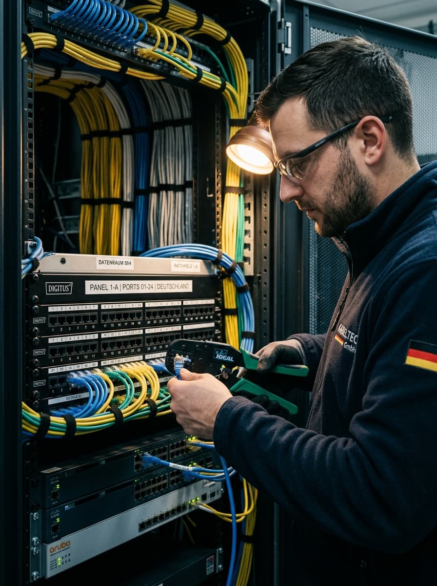 Elektrofachbetrieb bei der Arbeit: Netzwerk & Datentechnik
